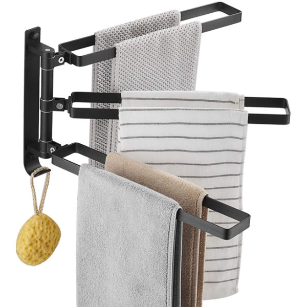 Galxre Bathroom Towel Racks, Swing Out Towel Bar 3Arm Wall Mount Bath